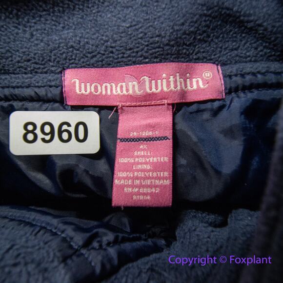 Woman Within Women's Plus Size‎ Fleece Swing Funnel-Neck Coat blue , size 4X - Picture 15 of 15